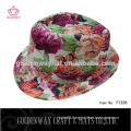 cheap Flower pattern fedora hat for girls